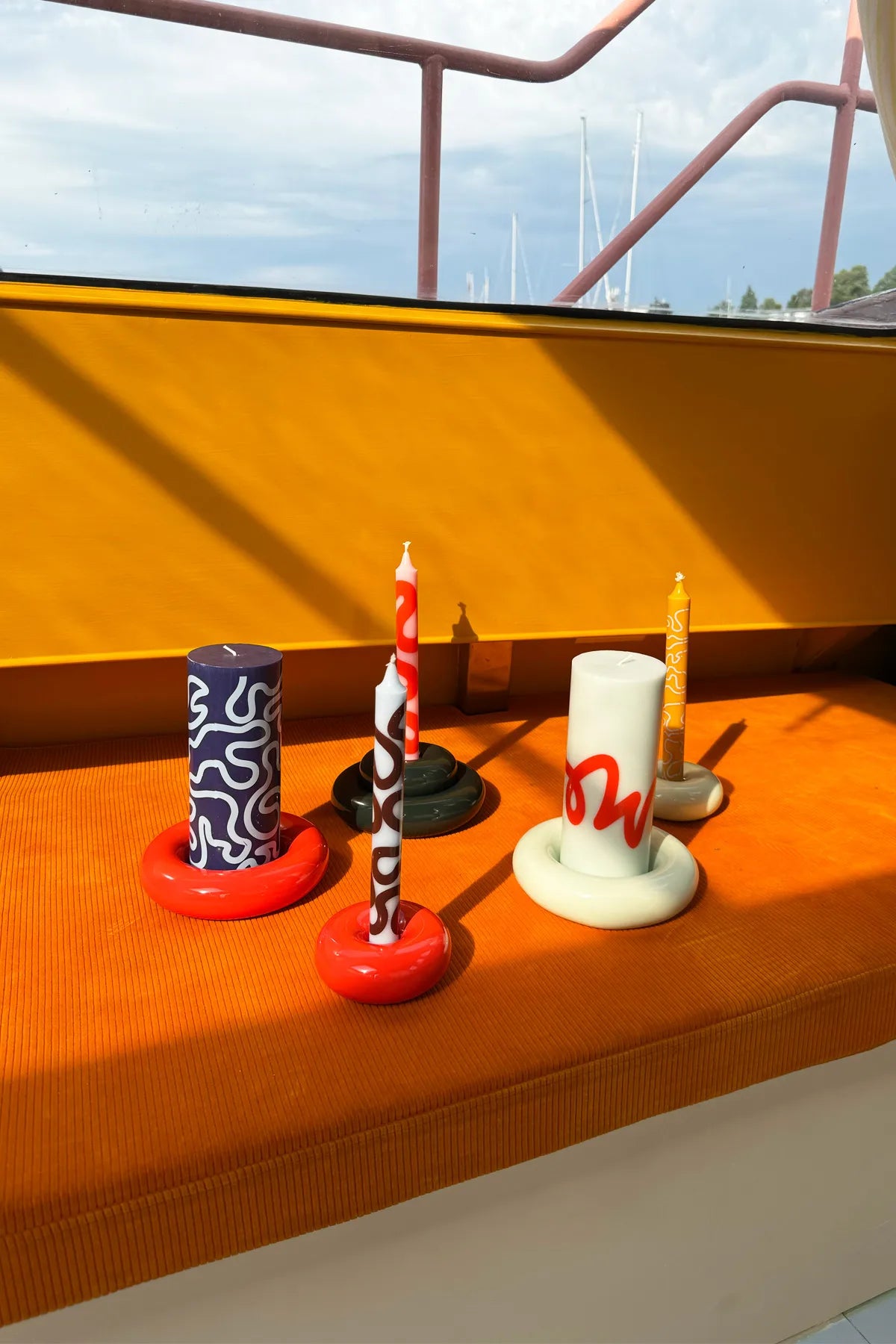 Bougeoirs Bob L et M Studio About - En céramique, bougeoirs design avec bougies décoratives à motifs Studio About