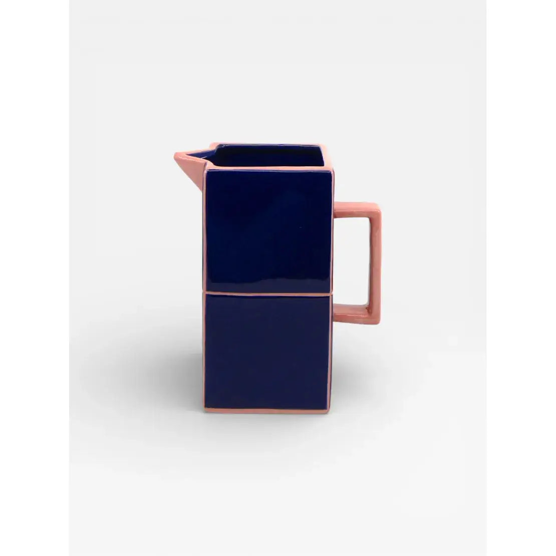 Carafe en céramique Table Machine bleu et rose design graphique collection 
