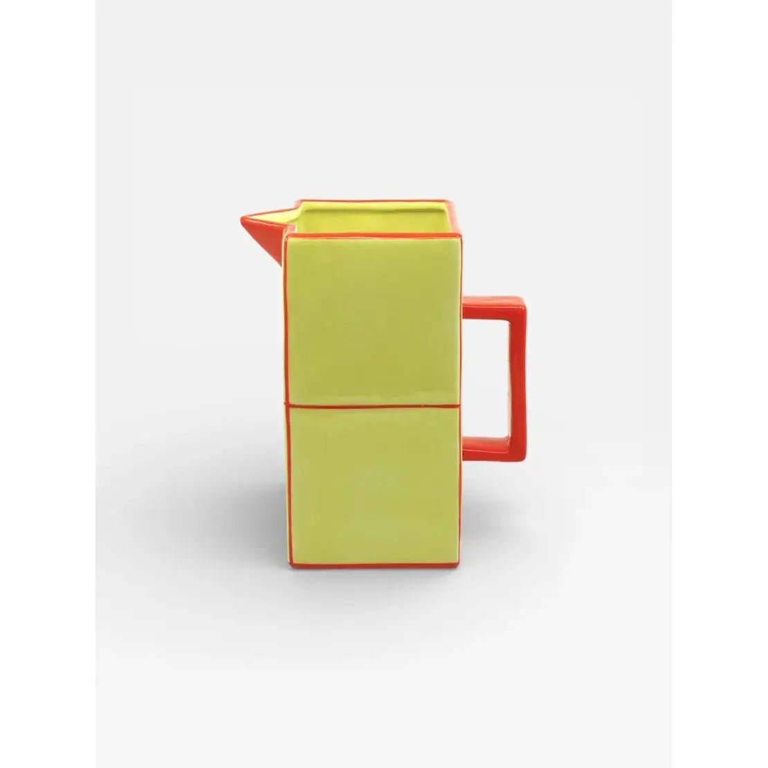 Carafe Table Machine en céramique jaune et orange design graphique