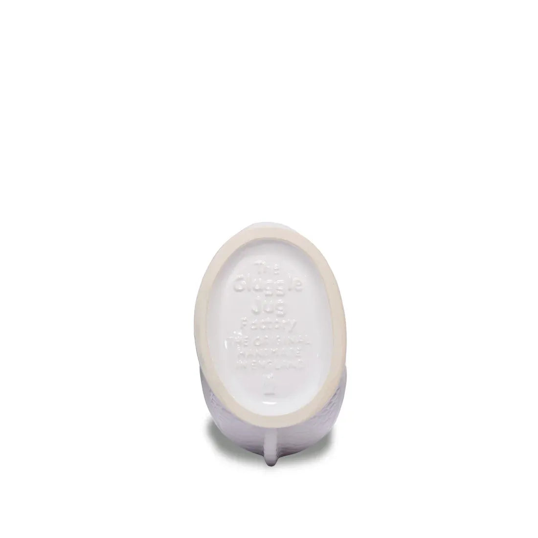 Dessous de la carafe poisson Glouglou Blanc avec signature The Gluggle Jug Factory