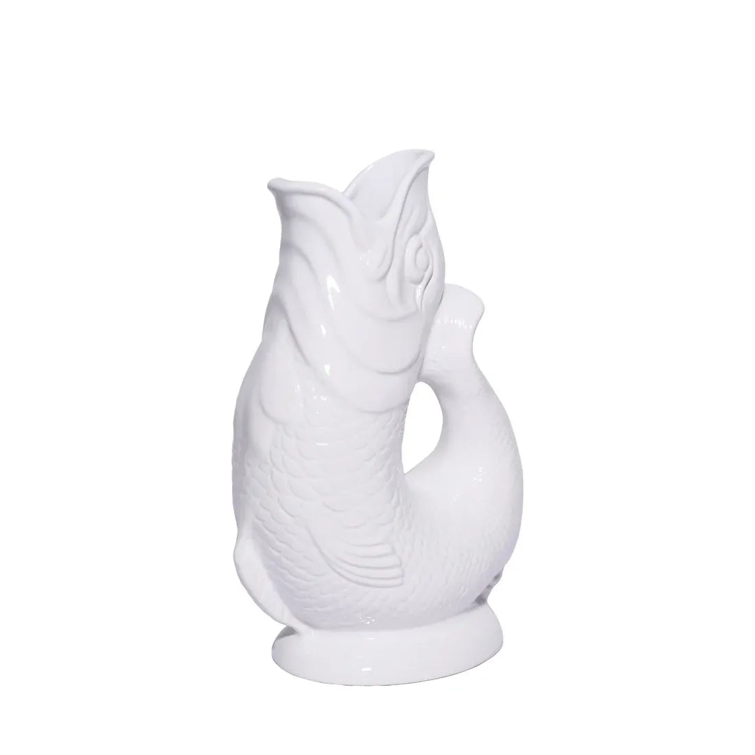 Vue de profil de la carafe poisson Glouglou Blanc