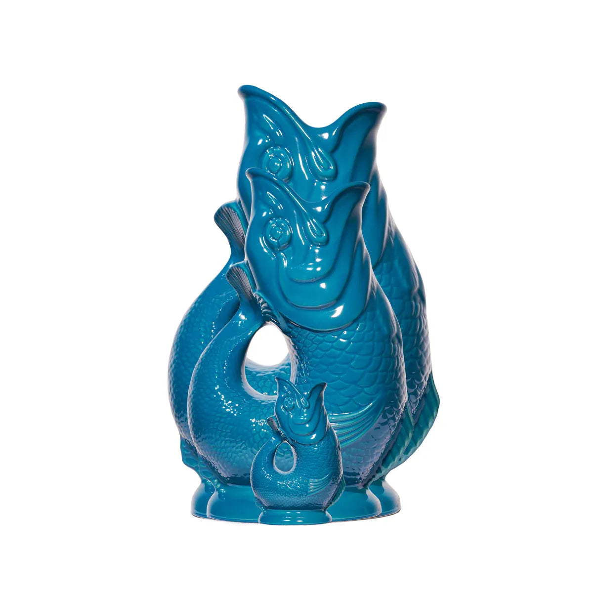 Collection de carafes Glouglou Gluckigluck en céramique bleu pétrole