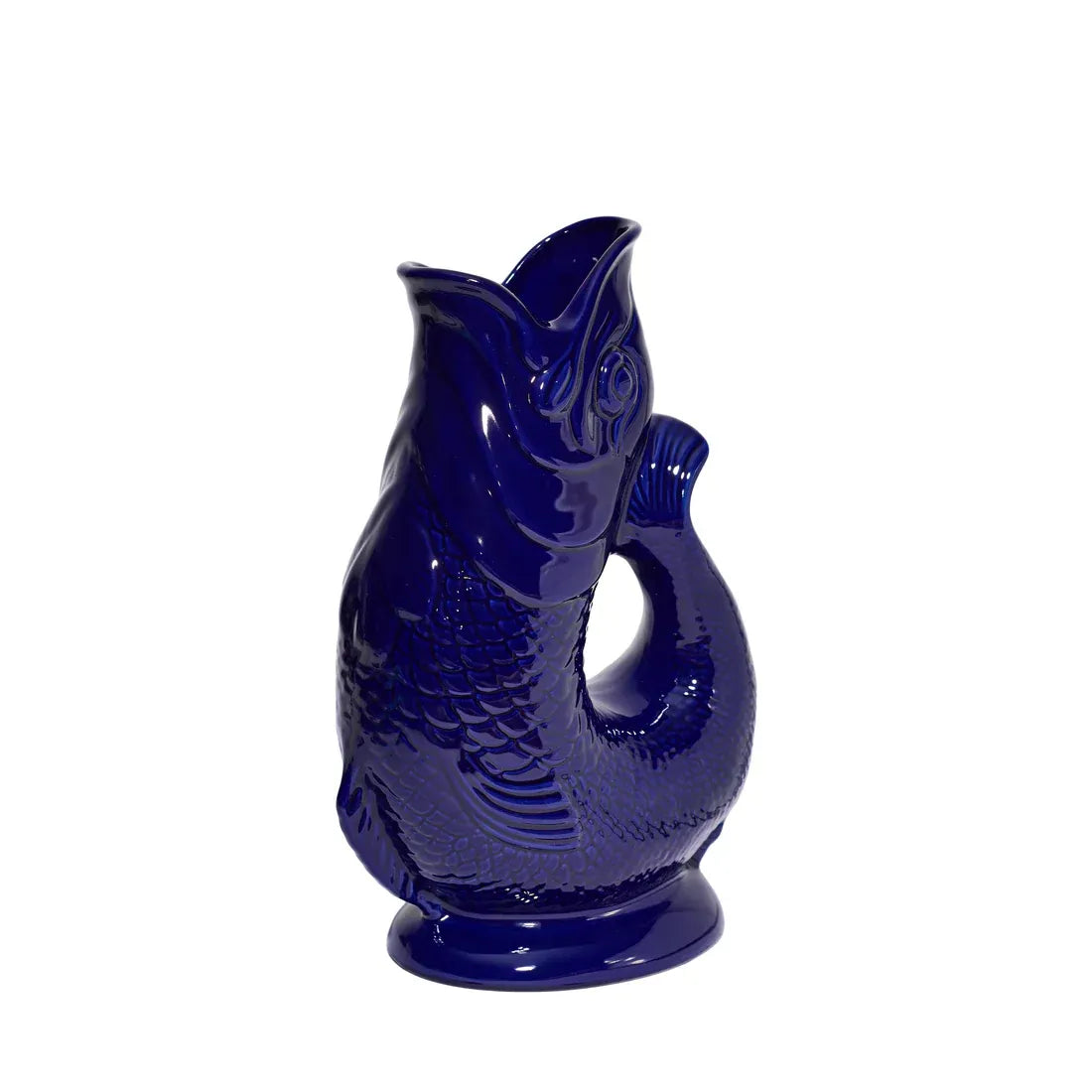 Carafe poisson Glouglou Cobalt XL vue de profil