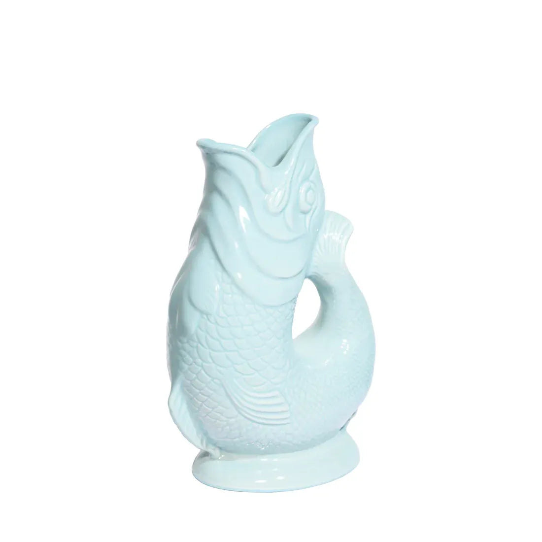 Vue de profil de la carafe poisson Glouglou Eau de Nil XL