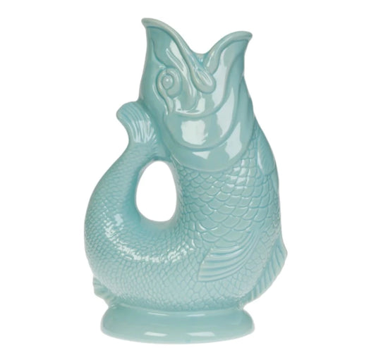 Vase carafe poisson Glouglou Eau de Nil XL Gluckigluck