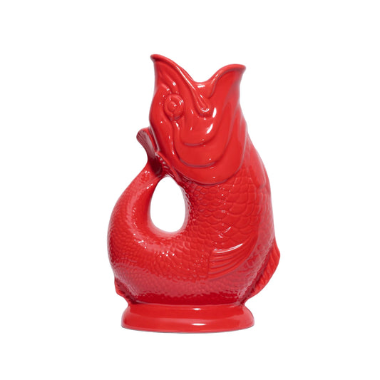 Carafe poisson Glouglou Gluckigluck rouge XL en céramique