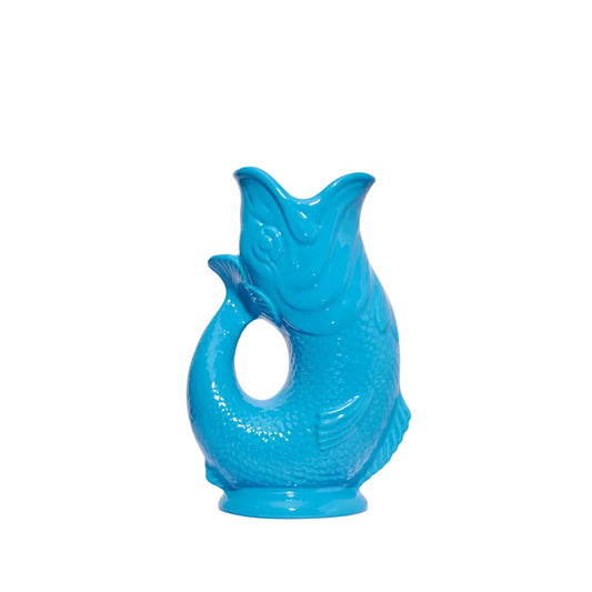 Carafe poisson Glouglou Gluckigluck turquoise XL en céramique.
