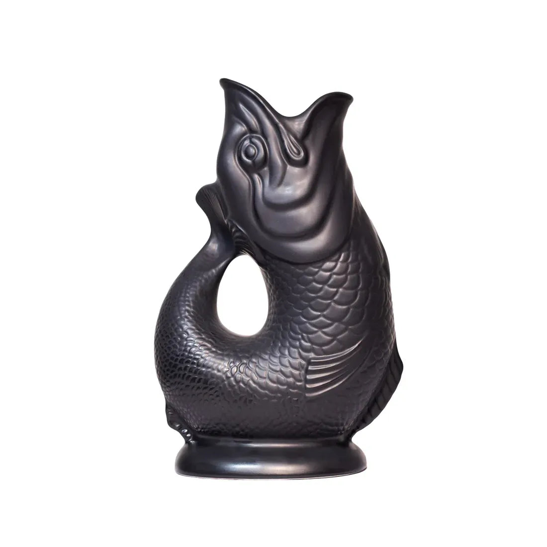 Vase carafe poisson Glouglou Noir Mat XL