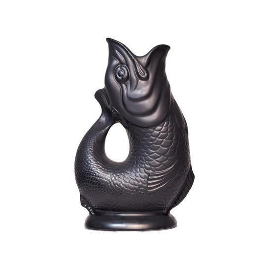 Vase carafe poisson Glouglou Noir Mat XL