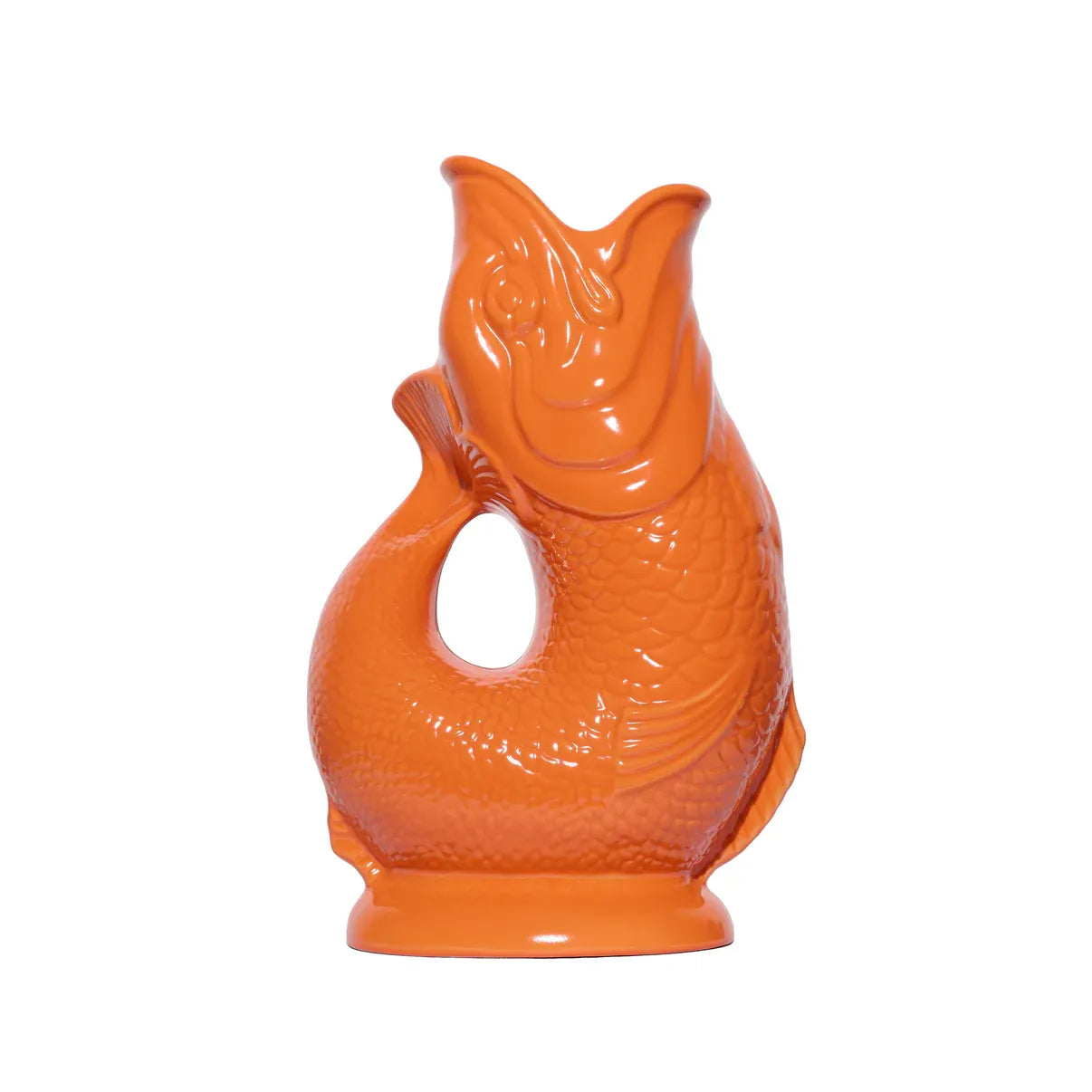 Carafe poisson Glouglou Orange XL en céramique émaillée