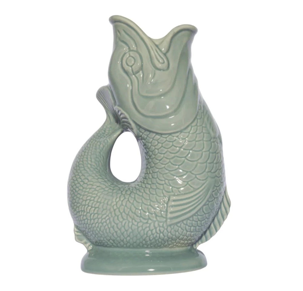 Vase carafe poisson Glouglou vert sauge XL - Glukigluck