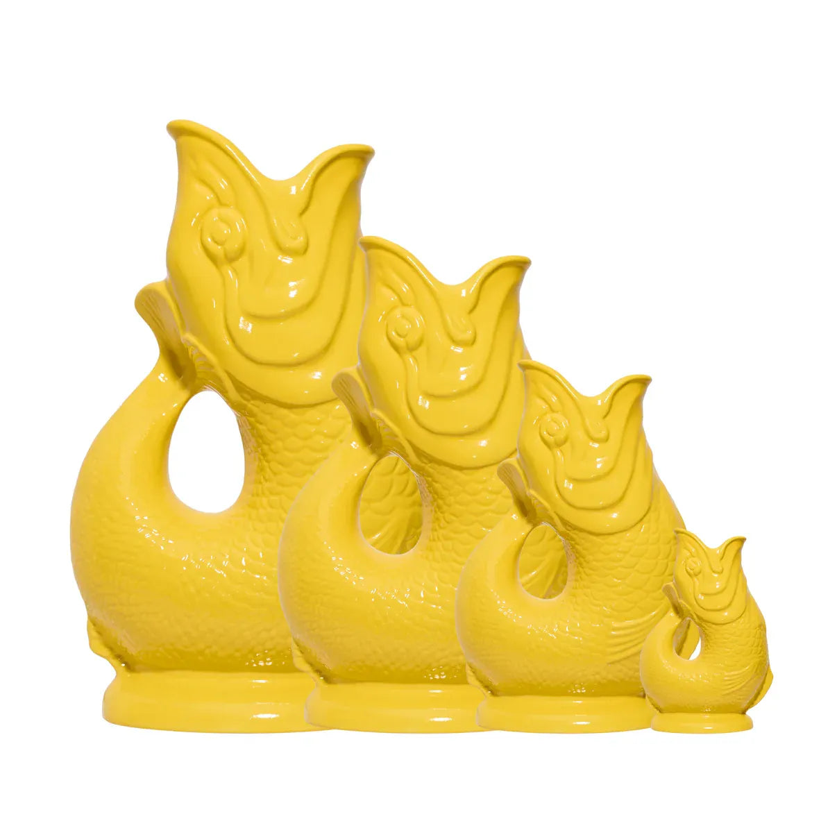 Collection de carafes poisson Glouglou Sunsun en tailles mini, medium, L et XL