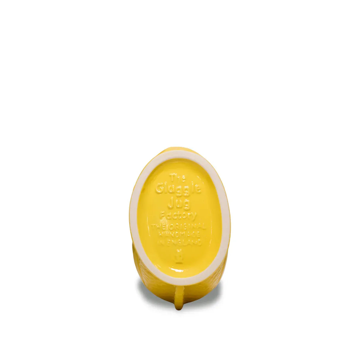 Dessous de la carafe poisson Glouglou Jaune Sunsun avec signature The Gluggle Jug Factory