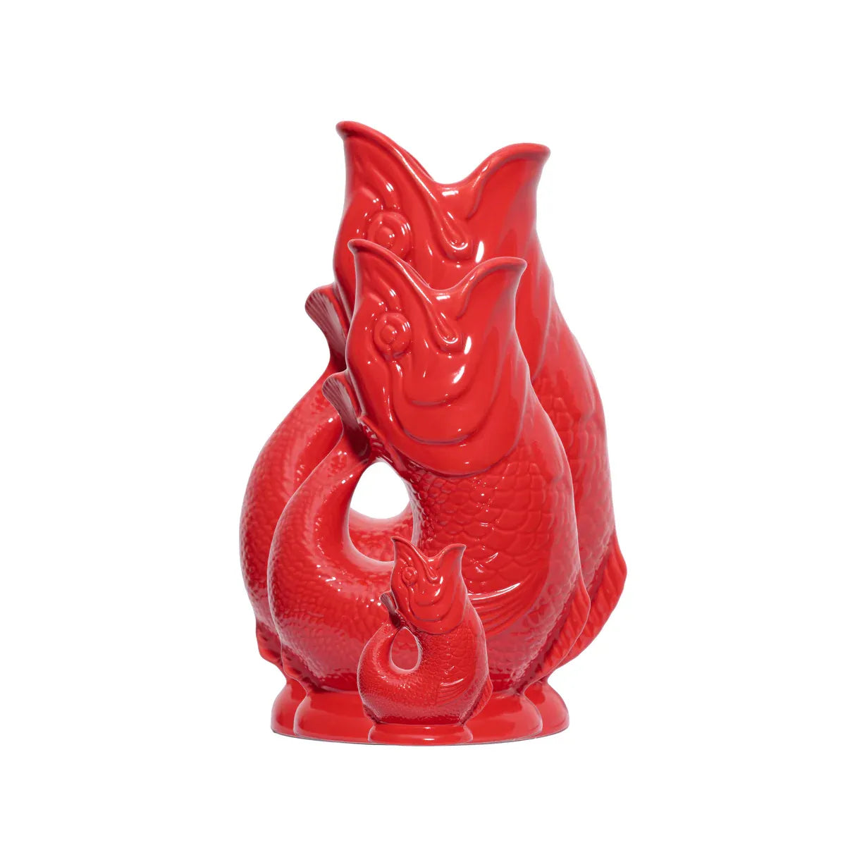 Carafes Glouglou Gluckigluck rouges en différentes tailles