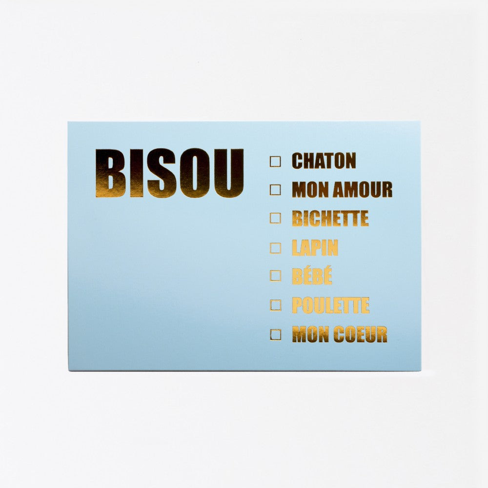 Bisou Bleu - Carte Postale avec enveloppe - Félicie Aussi