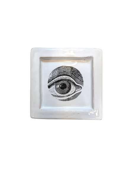 Eye - Cendrier carré en céramique imprimé oeil - Kuhn Keramik