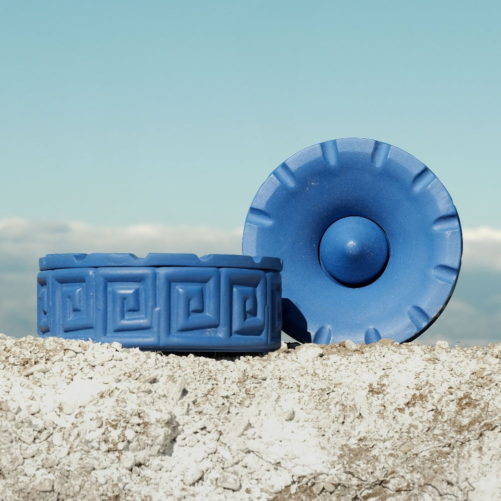 Greche Magna Graecia Seletti - Cendrier en terracotta bleu Cobalt