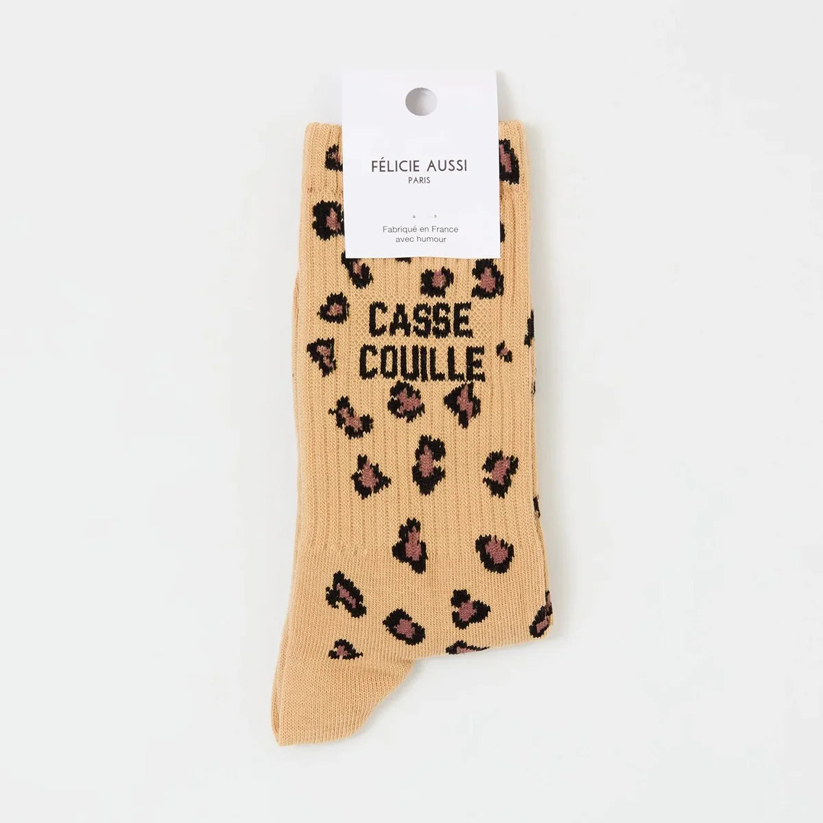 Chaussettes Casse Couille motif léopard Félicie aussi Made in France