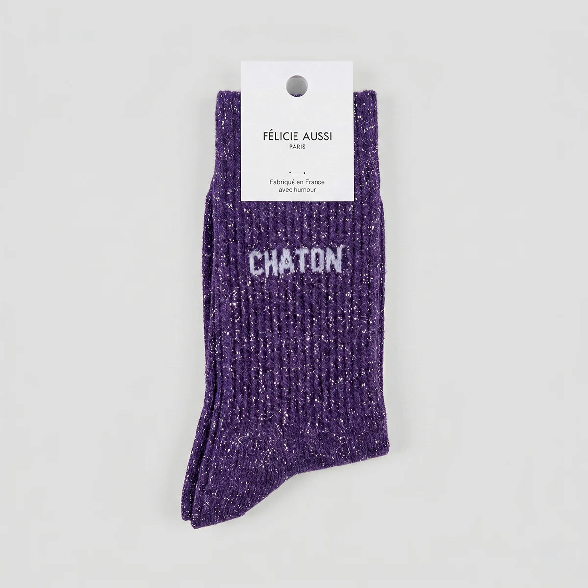 Chaussettes pailletées Chaton Félicie Aussi fabriquées en France