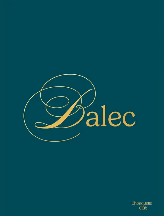 Affiche "Balec", texte doré sur fond bleu canard