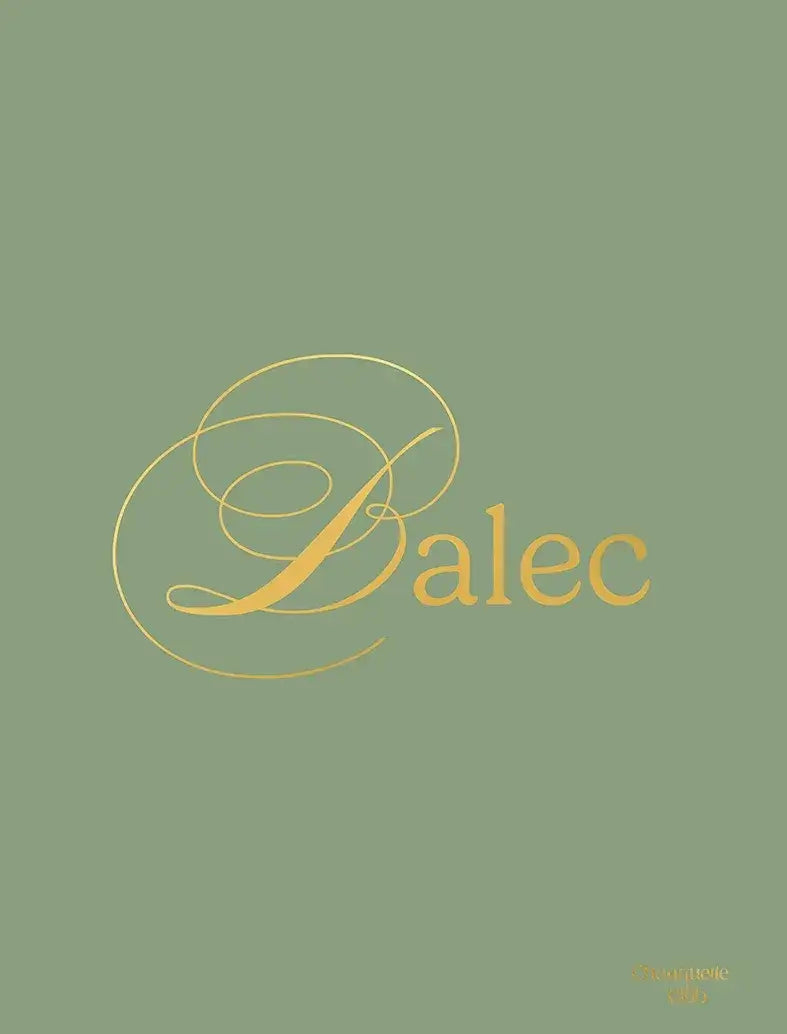 Affiche "Balec", texte doré sur fond vert kaki