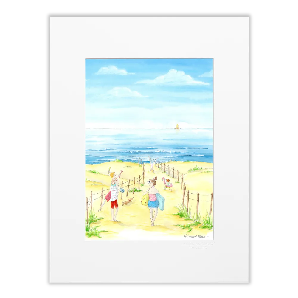 Affiche 30 x 40cm "Départ à la plage" de Claire Morel Fatio