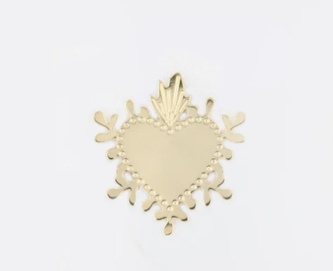 Coeur Flamboyant Modèle A - Pin's en or blanc - Christelle dit christensen