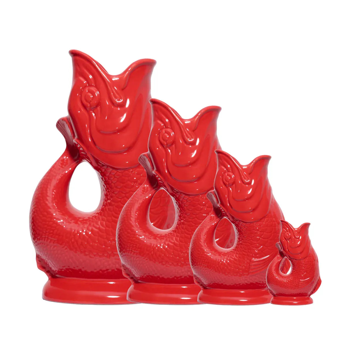 Collection de carafes poisson Glouglou rouges Gluckigluck