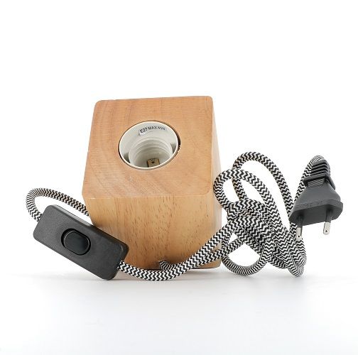 Concrète Cube Bois - Socle en bois avec interrupteur - Girard Sudron