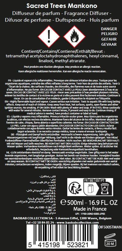 Allergènes et précautions d’emploi du diffuseur Baobab Sacred Trees Mankono