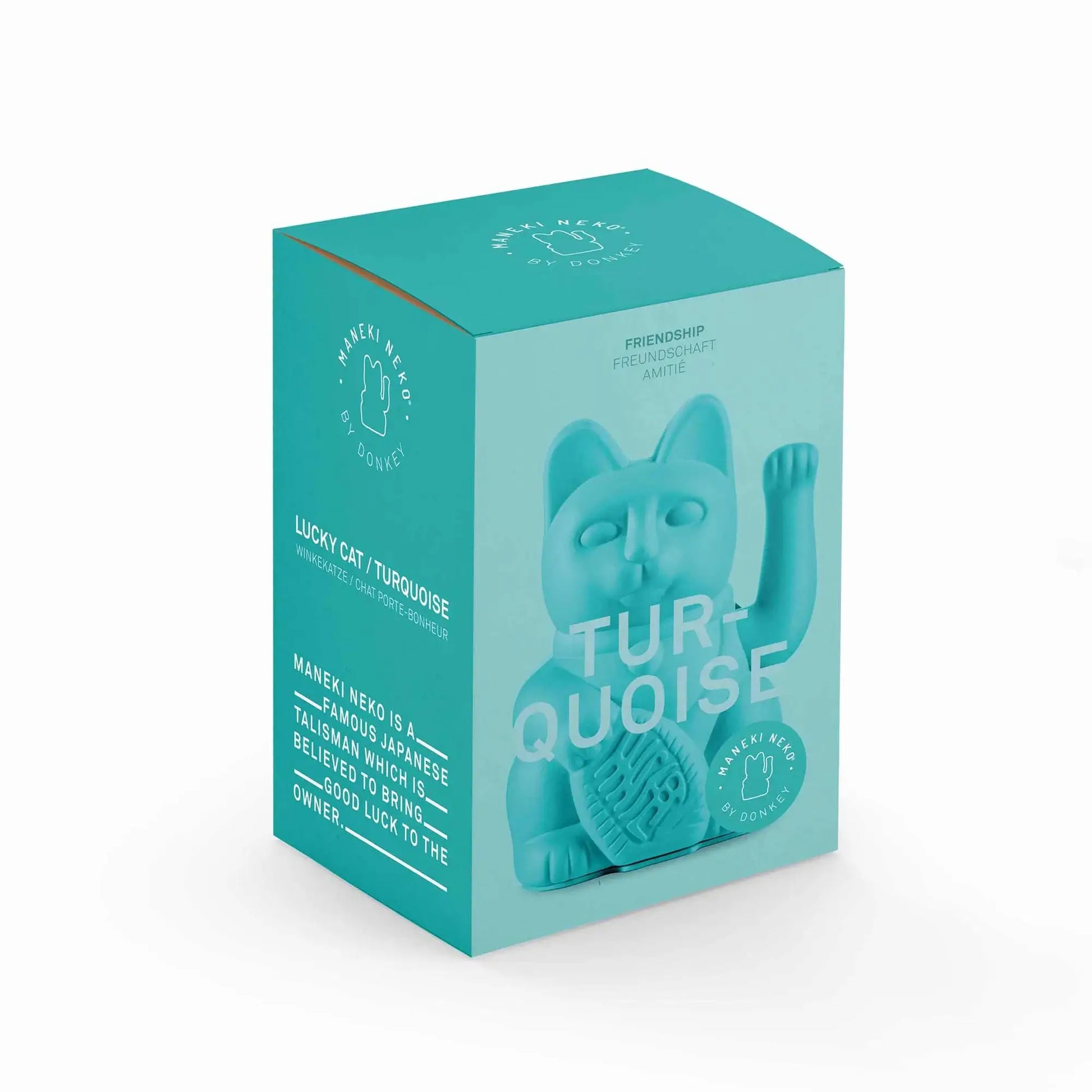 Emballage du Maneki Neko (Lucky Cat) couleur Turquoise par Donkey