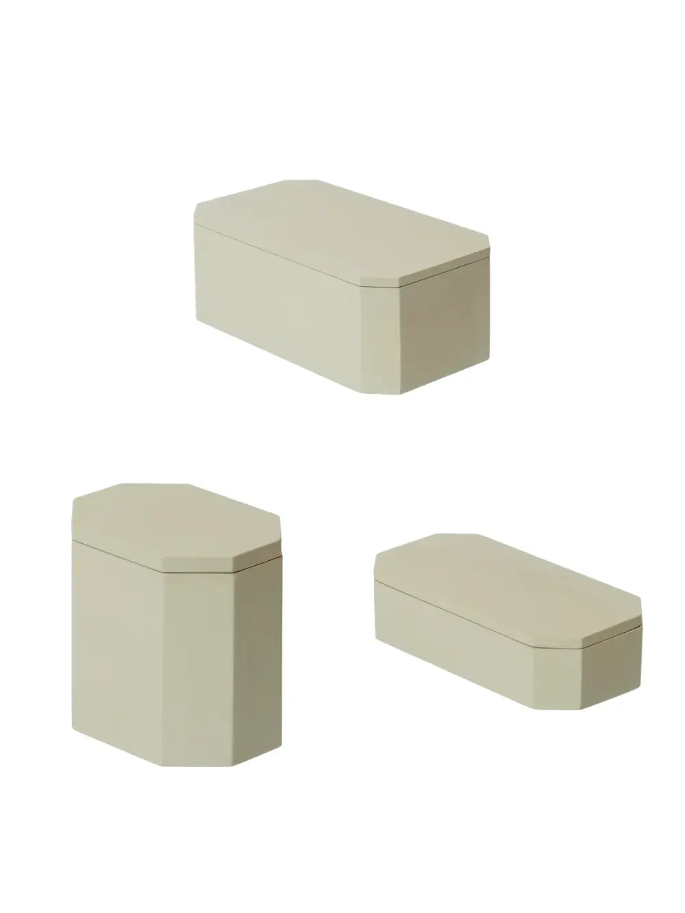 Les 3 Boites en bambou de taille différentes, couleur vert clair par Ferm Living