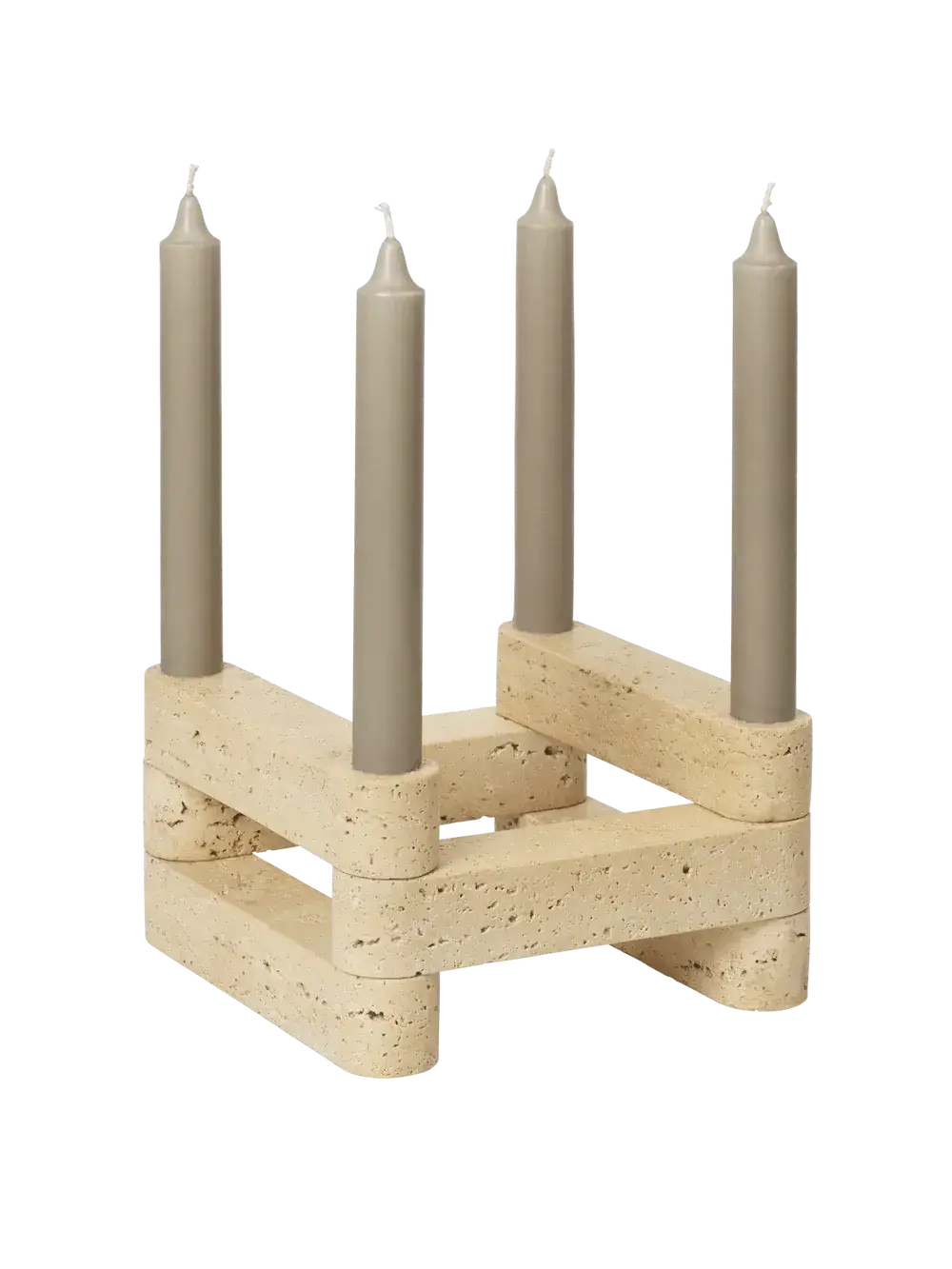 Bougeoir Travertin modulable avec 4 bougies
