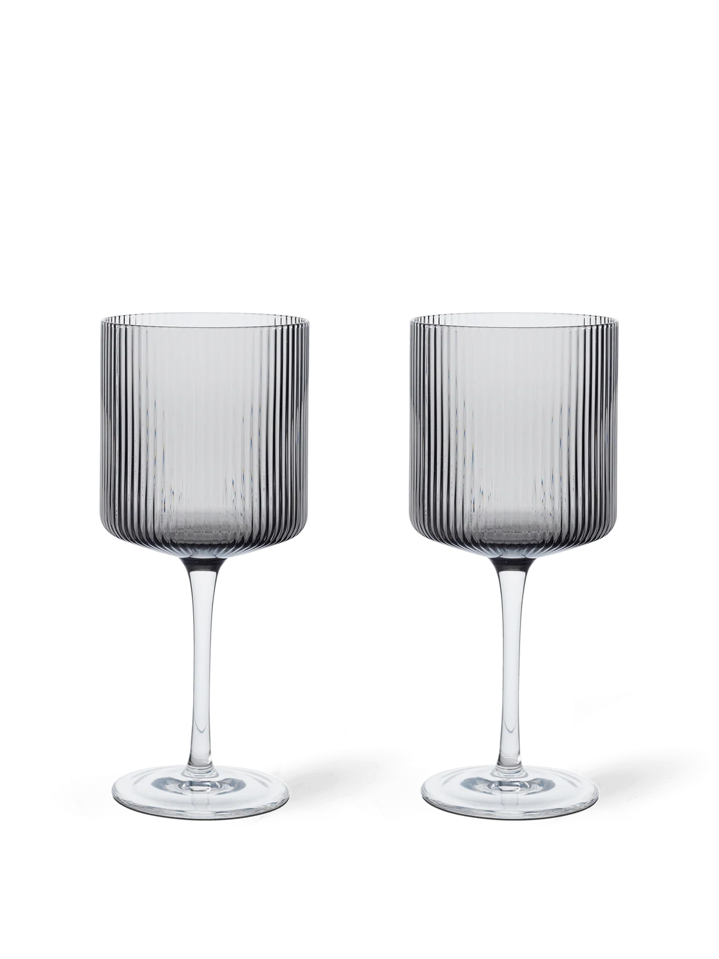 Ripple Gris Fumé Set de 2 verre à vin rouge - Ferm Living 