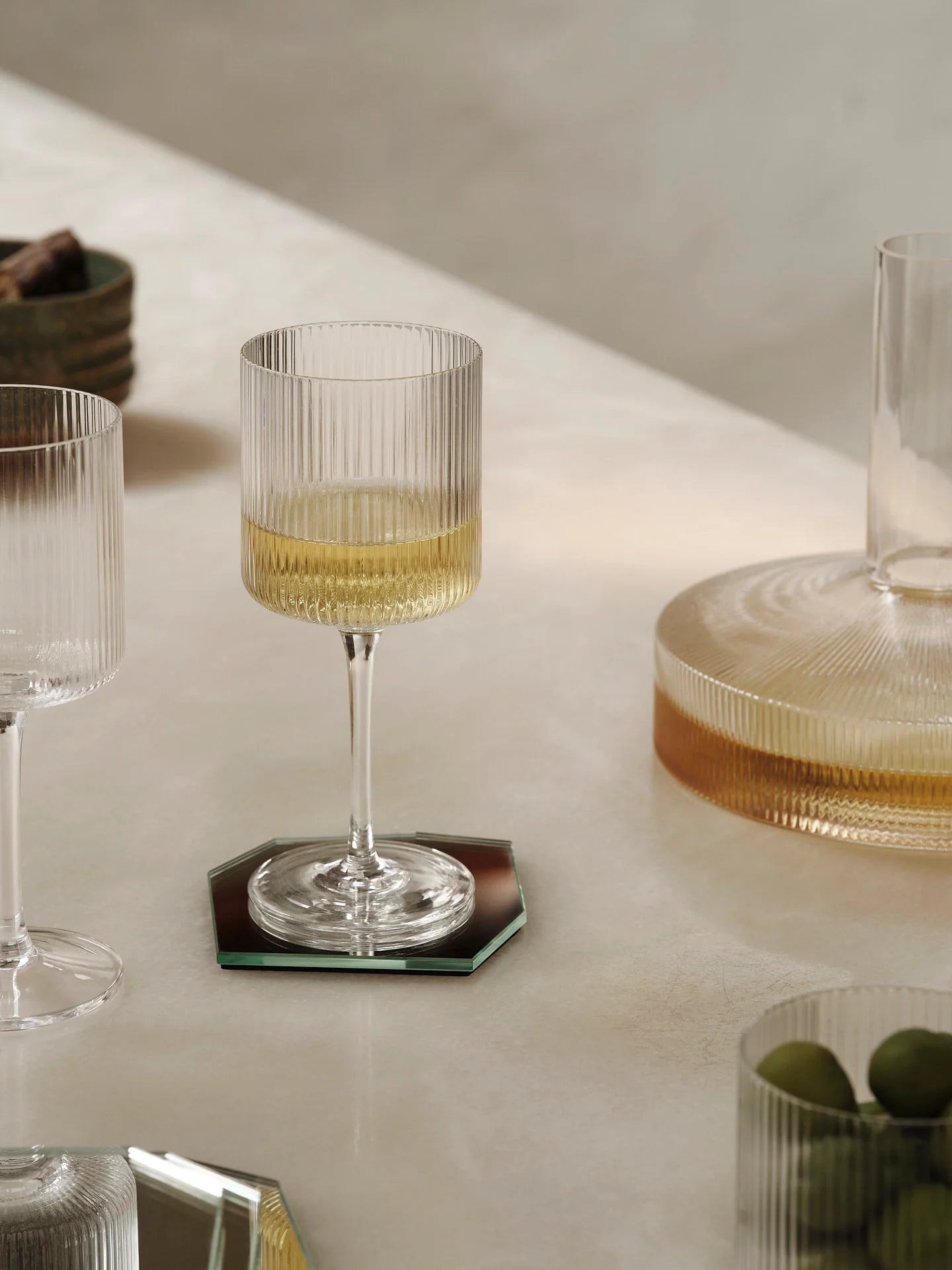 Ripple Gris Fumé sous-verre Miroir - Ferm Living 
