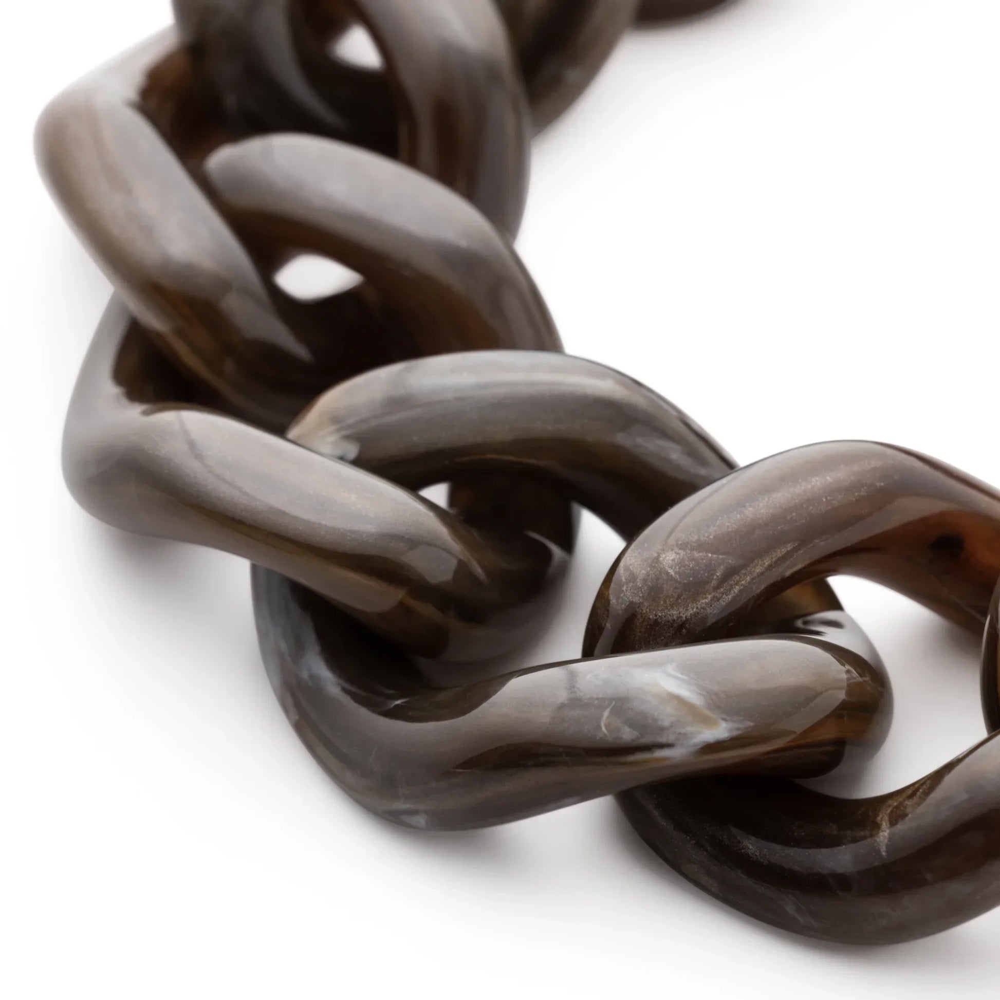 Bracelet à grosses mailles flat chain Dark Brown - Vanessa Baroni 