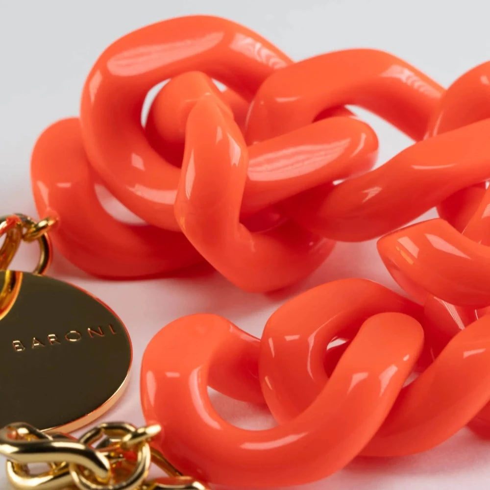 Bracelet flat chain Neon Coral Vanessa Baroni - Bracelet à grosses mailles