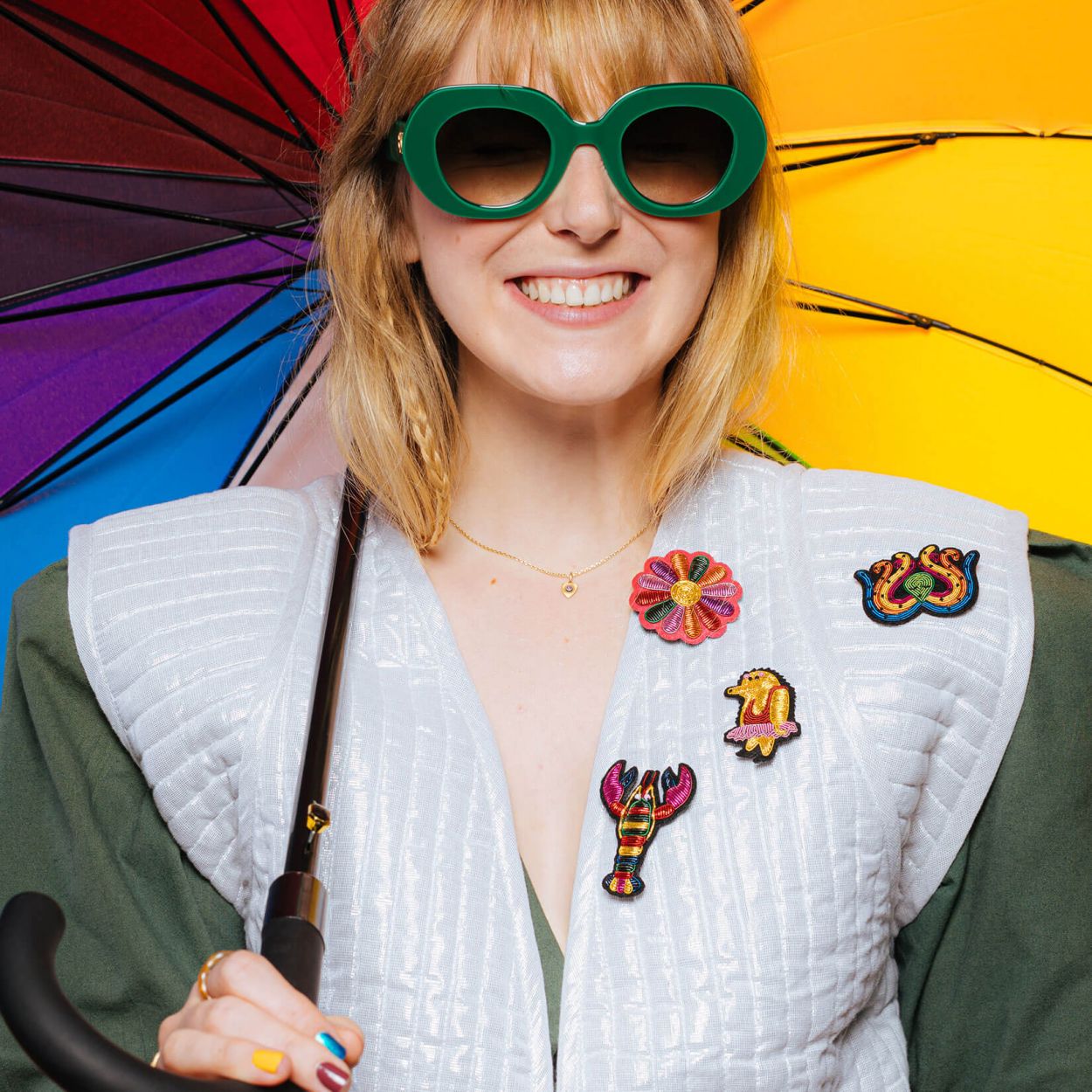 Funky Daisy - Broche Brodés Main - Macon&Lesquoy