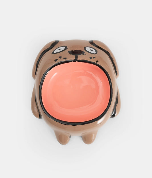 Gamelle Marron et Rose Dog Bowl en céramique - Home Studyo