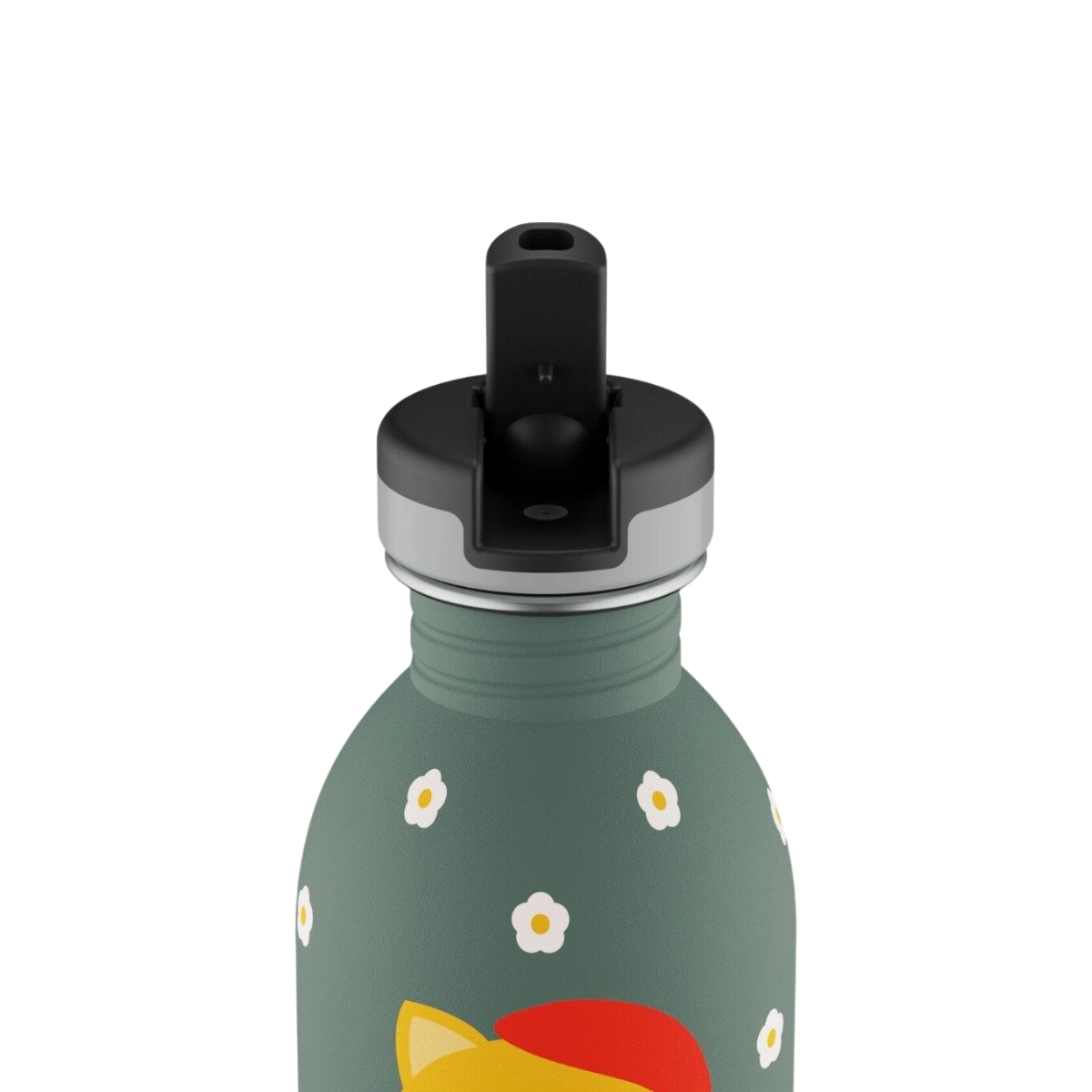 Gourde Smart Cat focus sur le bouchon sport avec sa paille