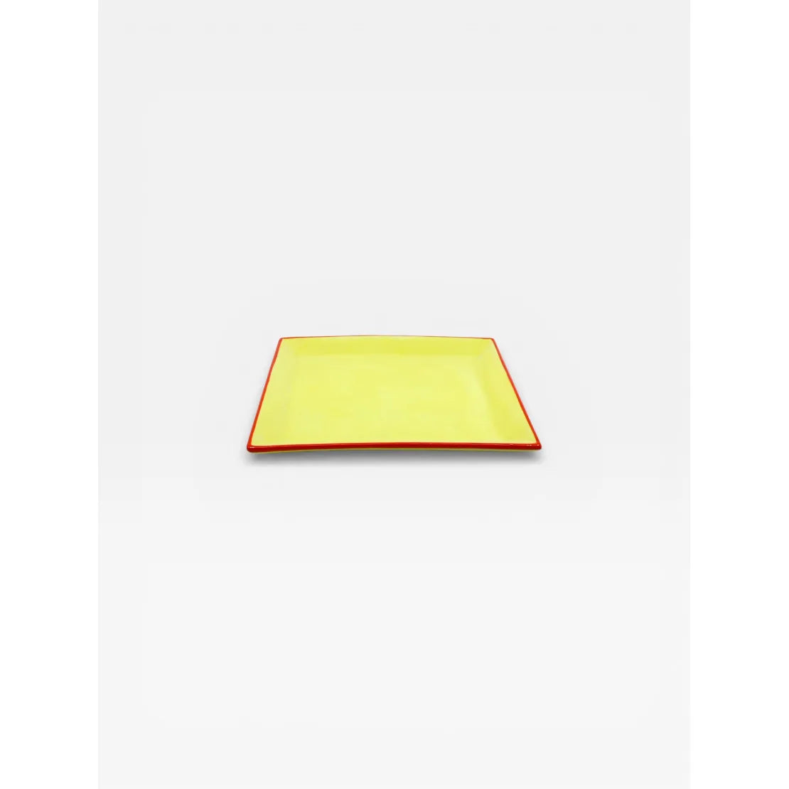 Grande assiette en céramique jaune et orange