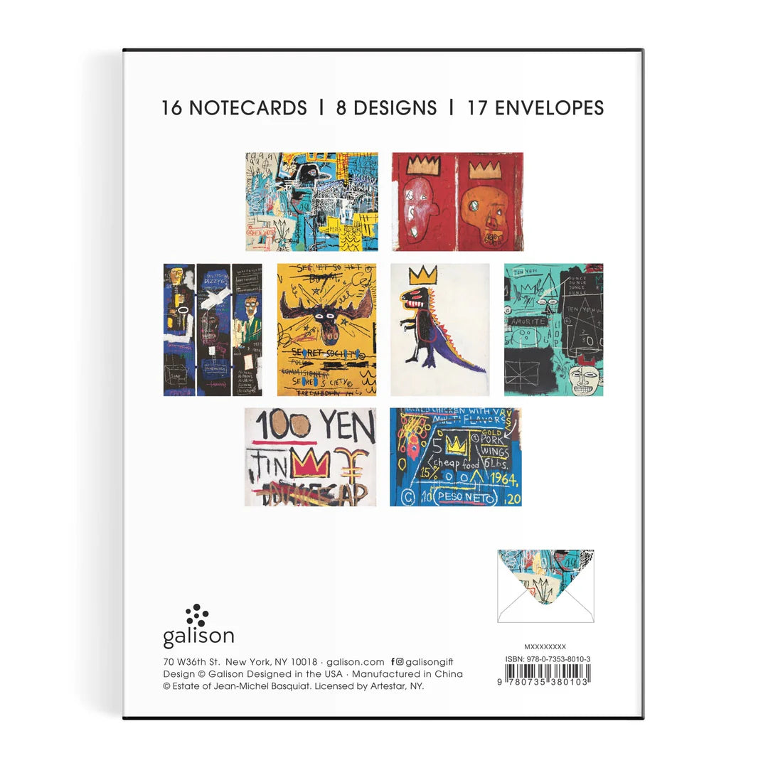 Coffret de 16 Cartes Jean Michel Basquiat par Galison - 8 oeuvres mythiques à exposer ou envoyer