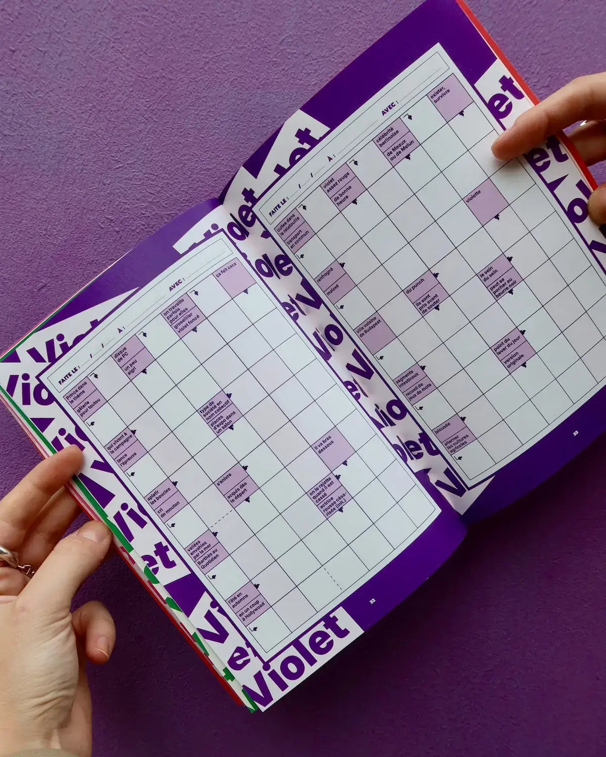 Grillé Doux mots fléchés page violette