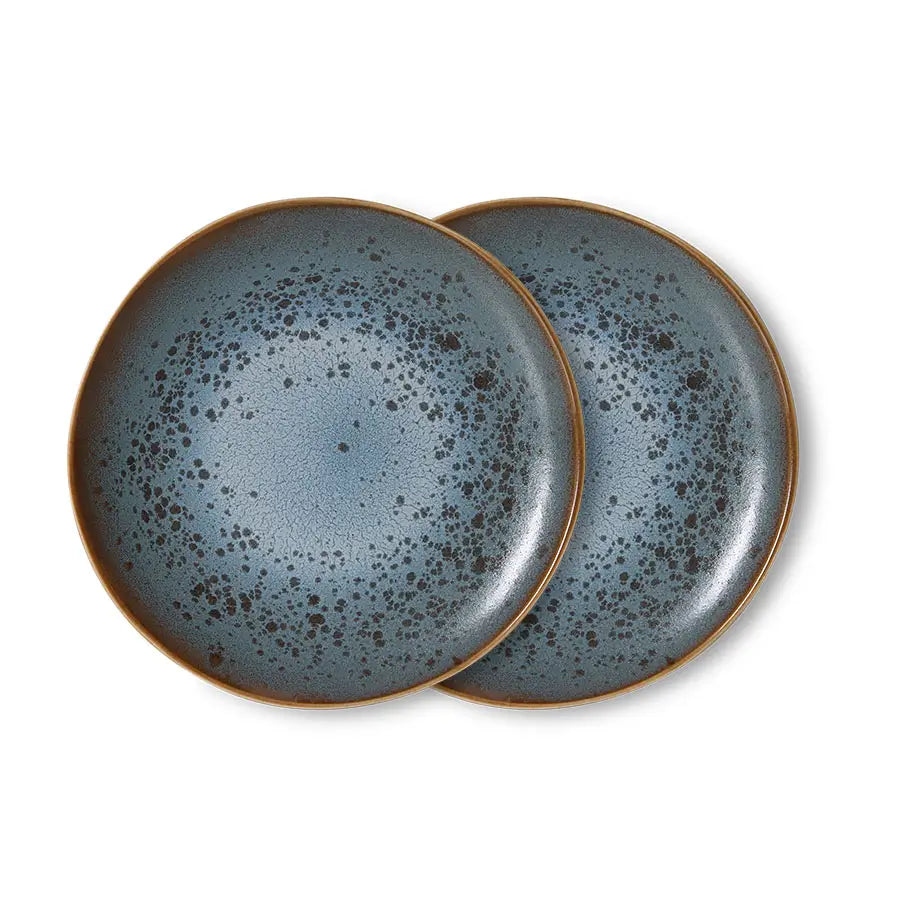 Deux assiettes d'accompagnement en céramique Mineral par HKLiving