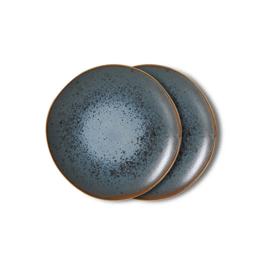 Deux assiettes à dessert en céramique Mineral par HKLiving