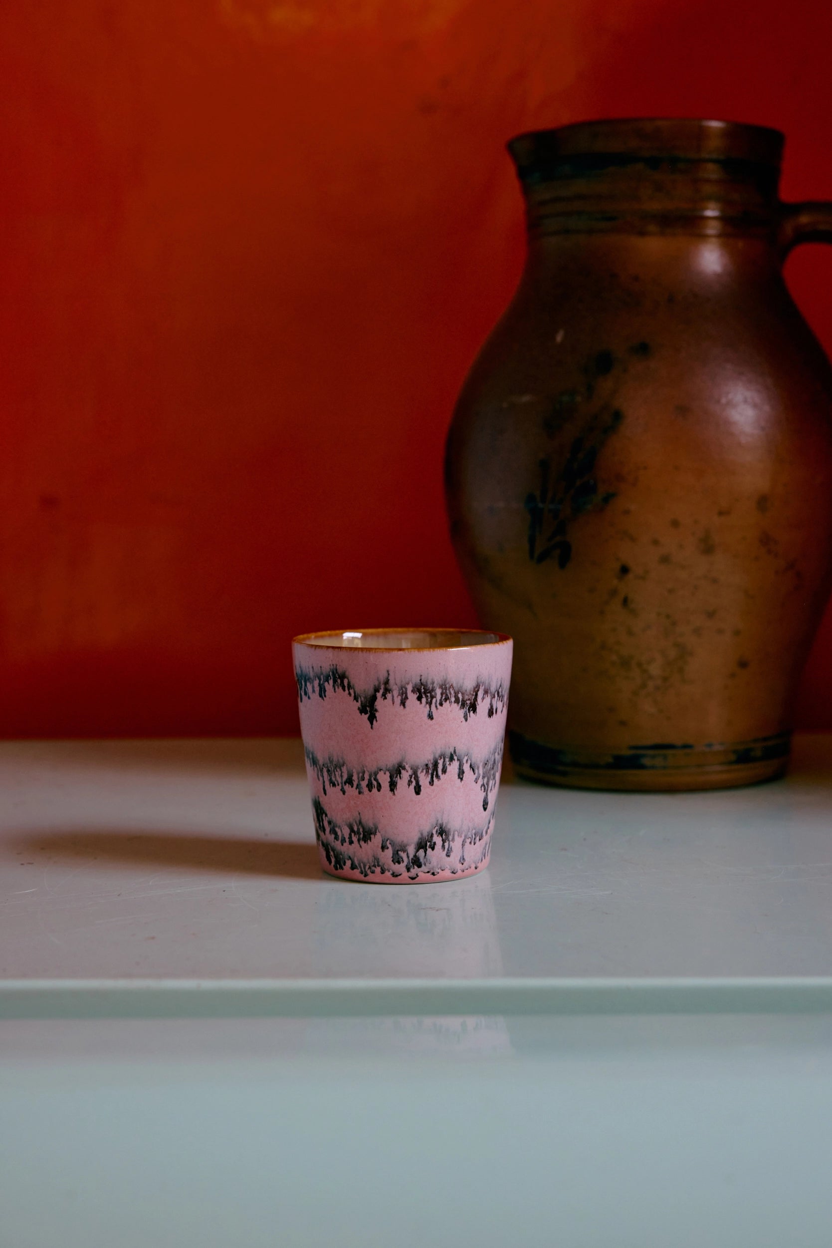 Tasse à café en céramique Pop Art rose