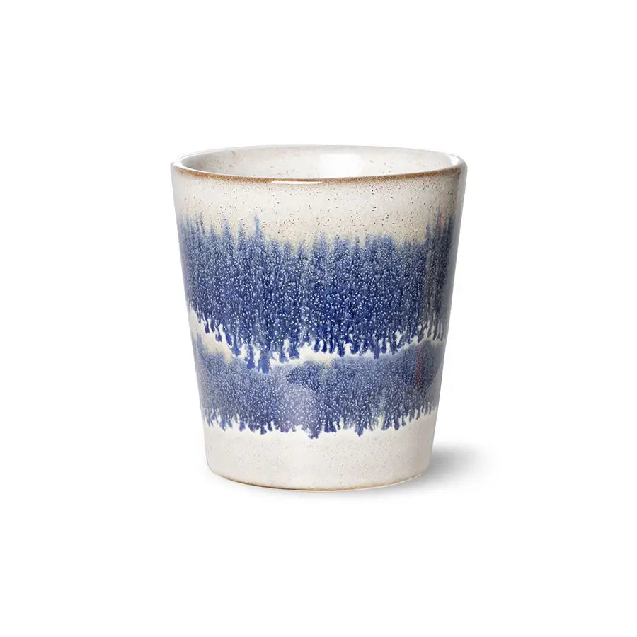 Tasse à café Cosmos blanche et bleue