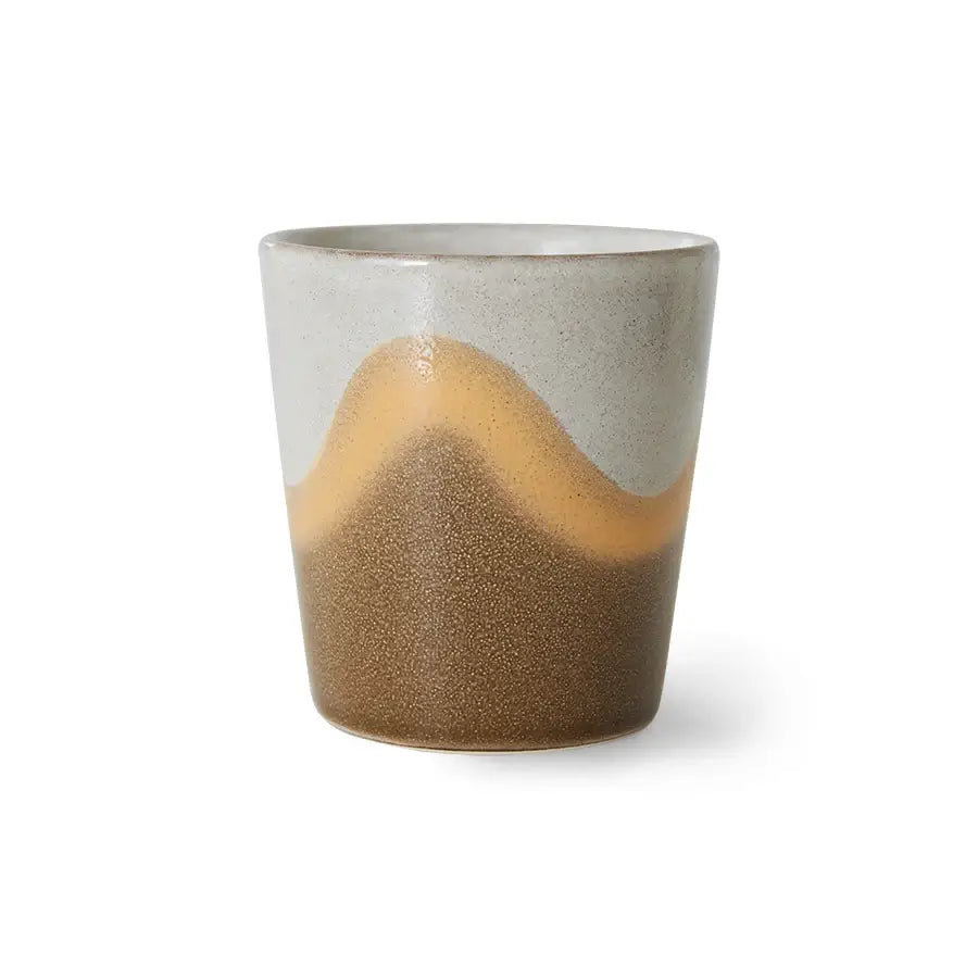 Tasse à café Oasis grise, beige et marron