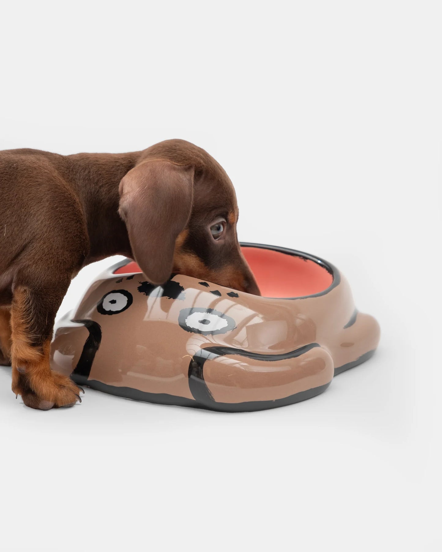 Gamelle Marron et Rose Dog Bowl en céramique - Home Studyo