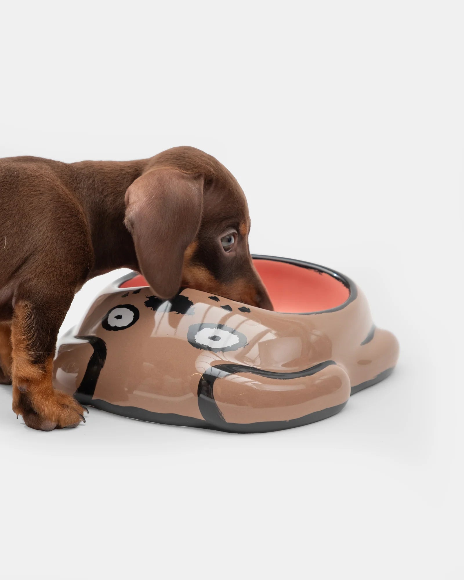 Gamelle Marron et Rose Dog Bowl en céramique - Home Studyo